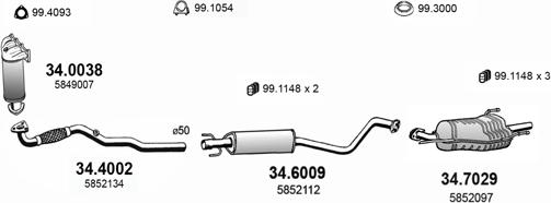 ASSO ART1724 - Система выпуска ОГ autosila-amz.com