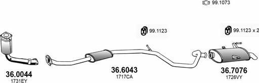 ASSO ART3943 - Система выпуска ОГ autosila-amz.com