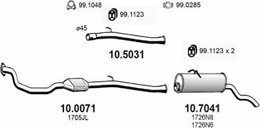 ASSO ART3964 - Система выпуска ОГ autosila-amz.com