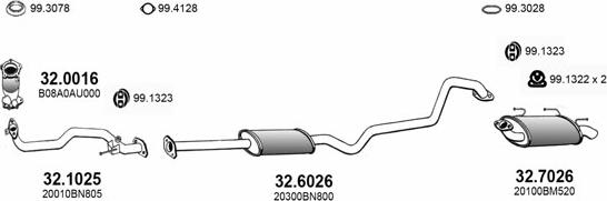 ASSO ART3446 - Система выпуска ОГ autosila-amz.com