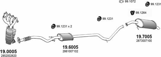 ASSO ART3401 - Система выпуска ОГ autosila-amz.com