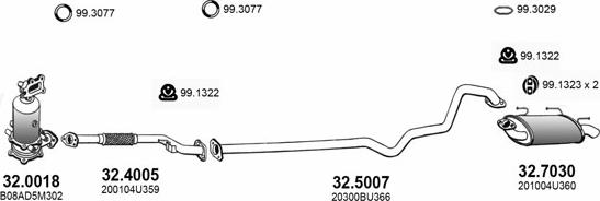 ASSO ART3481 - Система выпуска ОГ autosila-amz.com