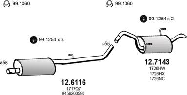 ASSO ART3425 - Система выпуска ОГ autosila-amz.com