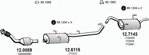 ASSO ART3426 - Система выпуска ОГ autosila-amz.com