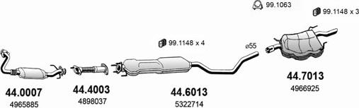 ASSO ART3599 - Система выпуска ОГ autosila-amz.com