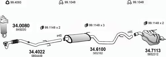 ASSO ART3555 - Система выпуска ОГ autosila-amz.com