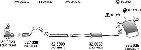 ASSO ART3505 - Система выпуска ОГ autosila-amz.com