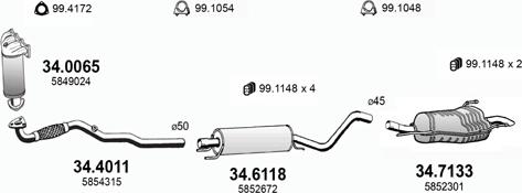 ASSO ART3519 - Система выпуска ОГ autosila-amz.com