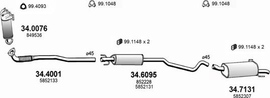 ASSO ART3518 - Система выпуска ОГ autosila-amz.com