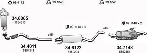 ASSO ART3584 - Система выпуска ОГ autosila-amz.com