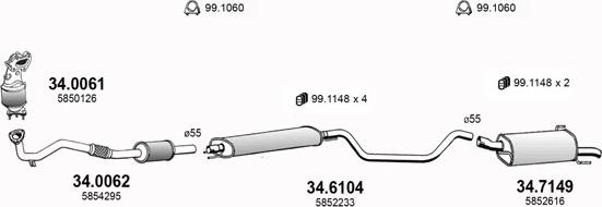 ASSO ART3585 - Система выпуска ОГ autosila-amz.com