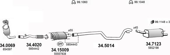 ASSO ART3580 - Система выпуска ОГ autosila-amz.com
