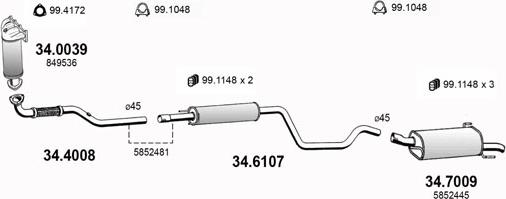 ASSO ART3581 - Система выпуска ОГ autosila-amz.com