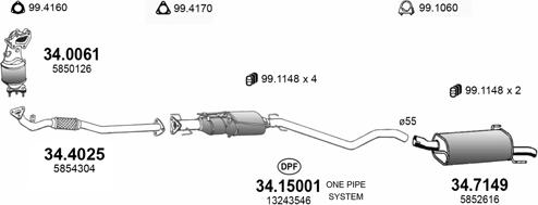 ASSO ART3587 - Система выпуска ОГ autosila-amz.com