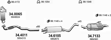 ASSO ART3530 - Система выпуска ОГ autosila-amz.com