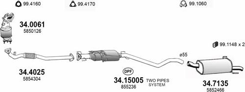 ASSO ART3538 - Система выпуска ОГ autosila-amz.com