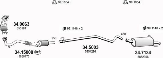 ASSO ART3526 - Система выпуска ОГ autosila-amz.com