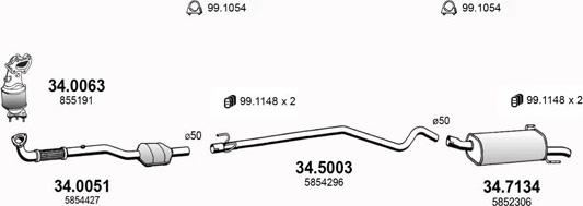 ASSO ART3523 - Система выпуска ОГ autosila-amz.com