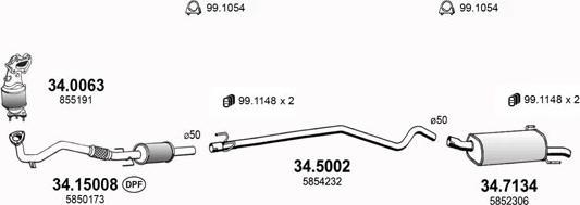 ASSO ART3527 - Система выпуска ОГ autosila-amz.com