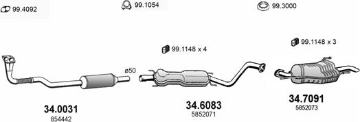 ASSO ART3573 - Система выпуска ОГ autosila-amz.com