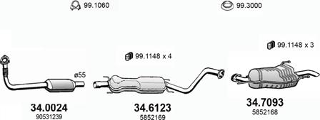 ASSO ART3577 - Система выпуска ОГ autosila-amz.com