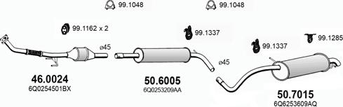 ASSO ART3641 - Система выпуска ОГ autosila-amz.com