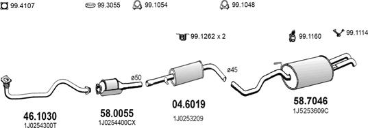 ASSO ART3658 - Система выпуска ОГ autosila-amz.com