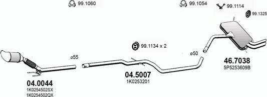 ASSO ART3660 - Система выпуска ОГ autosila-amz.com