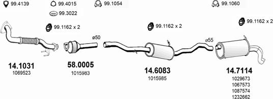 ASSO ART3606 - Система выпуска ОГ autosila-amz.com