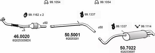 ASSO ART3635 - Система выпуска ОГ autosila-amz.com