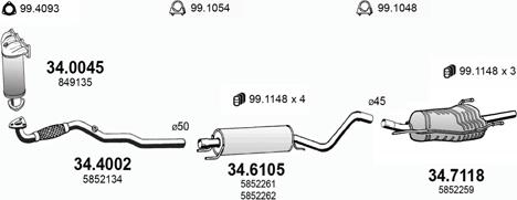 ASSO ART3015 - Система выпуска ОГ autosila-amz.com