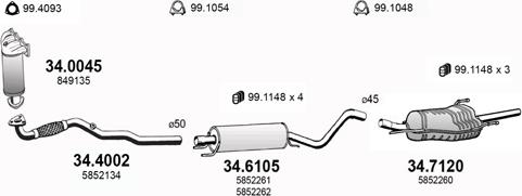 ASSO ART3016 - Система выпуска ОГ autosila-amz.com