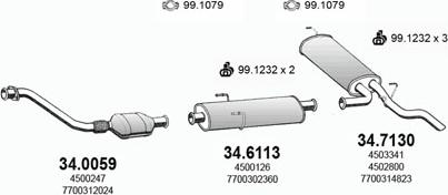 ASSO ART3012 - Система выпуска ОГ autosila-amz.com