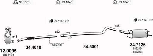 ASSO ART3025 - Система выпуска ОГ autosila-amz.com