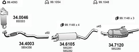 ASSO ART3023 - Система выпуска ОГ autosila-amz.com