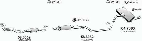 ASSO ART3169 - Система выпуска ОГ autosila-amz.com