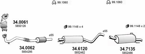 ASSO ART3113 - Система выпуска ОГ autosila-amz.com