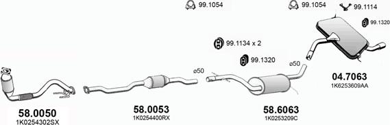 ASSO ART3170 - Система выпуска ОГ autosila-amz.com