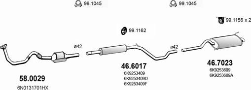 ASSO ART3890 - Система выпуска ОГ autosila-amz.com