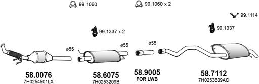 ASSO ART3854 - Система выпуска ОГ autosila-amz.com