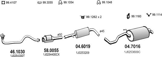 ASSO ART3869 - Система выпуска ОГ autosila-amz.com