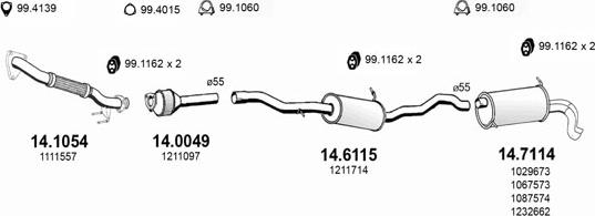 ASSO ART3803 - Система выпуска ОГ autosila-amz.com