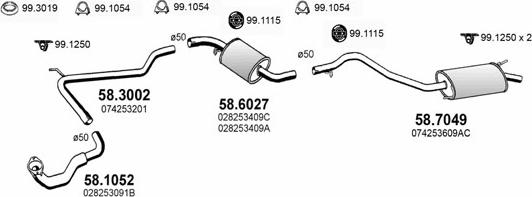 ASSO ART3818 - Система выпуска ОГ autosila-amz.com