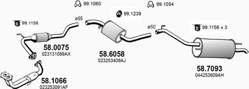 ASSO ART3827 - Система выпуска ОГ autosila-amz.com