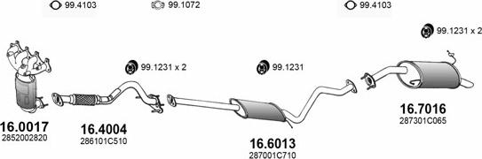 ASSO ART3395 - Система выпуска ОГ autosila-amz.com