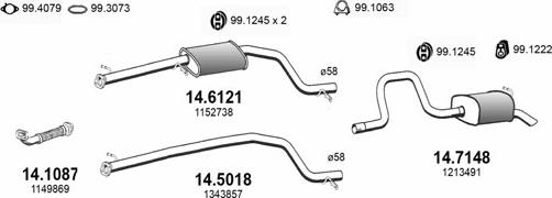 ASSO ART3345 - Система выпуска ОГ autosila-amz.com