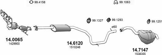 ASSO ART3347 - Система выпуска ОГ autosila-amz.com