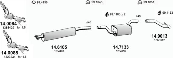 ASSO ART3359 - Система выпуска ОГ autosila-amz.com