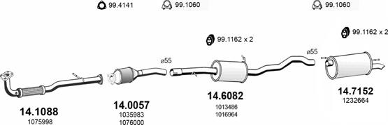 ASSO ART3356 - Система выпуска ОГ autosila-amz.com