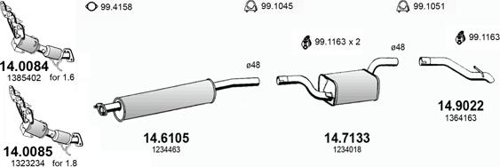 ASSO ART3357 - Система выпуска ОГ autosila-amz.com